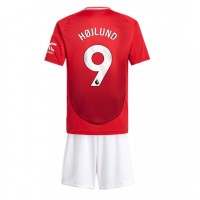 Manchester United Rasmus Hojlund #9 Hemmaställ Barn 2024-25 Korta ärmar (+ Korta byxor)